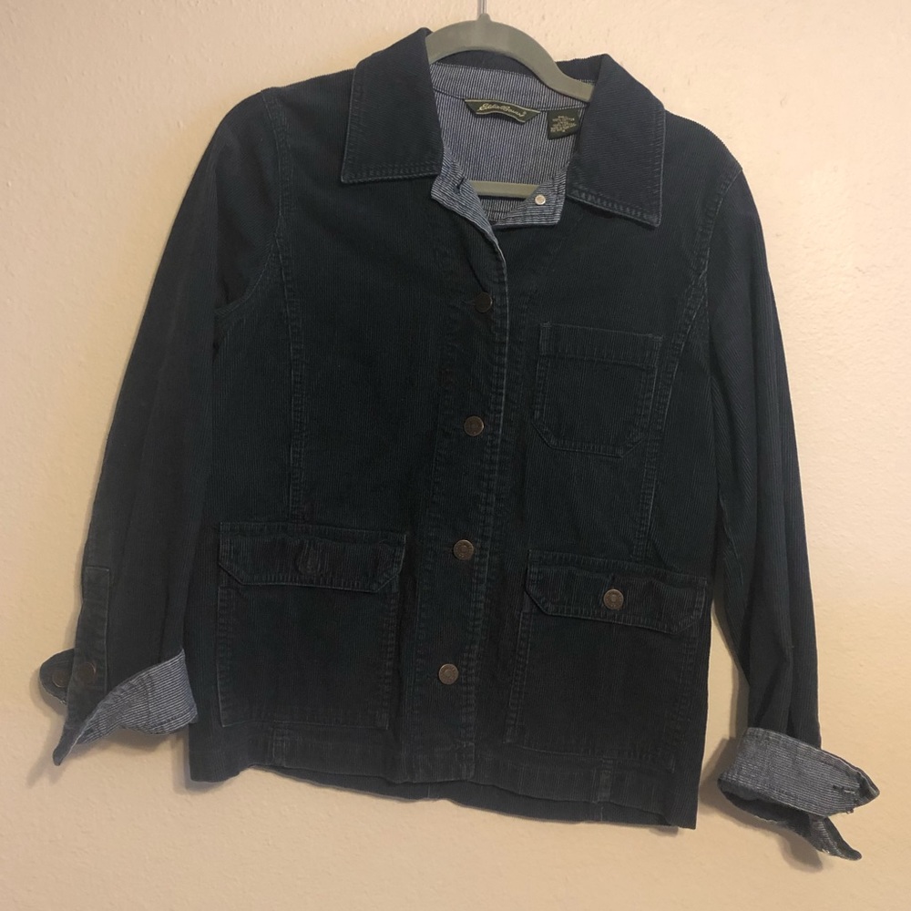 Size small Eddie Bauer Navy button up Corduroy
